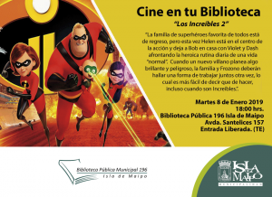 Cine en tu Biblioteca Los Increíbles 2